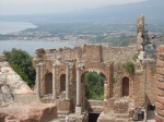 From another angle the Greek Theatre in Taormina (Sicily)