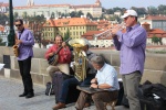 Musicians on Charles Bridge . Prague