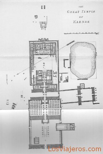 Plane of the great Temple of Karnak - Egypt
Plano del gran Templo de Karnak - Egipto