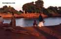 People waiting for crossing Omo river Omo