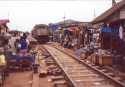 Train crossing Kejetia Market - Kumasi - Ghana