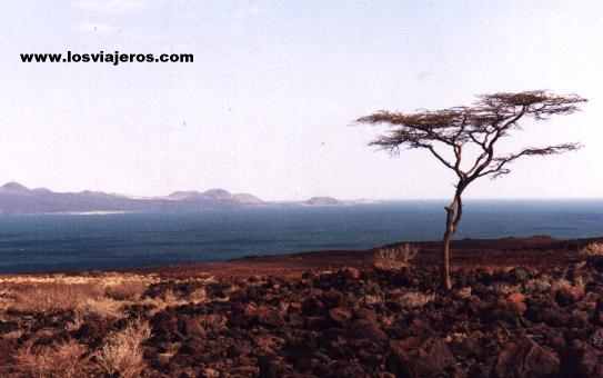 Primera vista del lago Turkana - Kenia