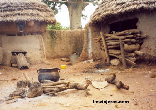 Casa tradicional de tribu africana en Togo