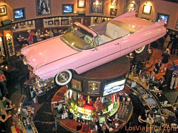 Vista de la barra del bar del Hard Rock. - USA