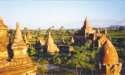 Bagan sunset surrounded by 6000 pagodas  
