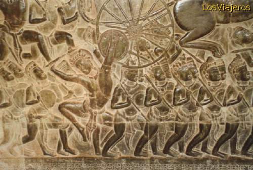 Bayon reliefs with more stories of war  - Cambodia
Bayón Relieves con mas historias de guerras  - Camboya
