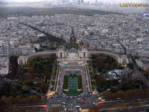La Plaza del Trocadero desde lo alto de la Torre Eiffel - Francia