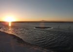 Sunset in Chaxa lagoon in Atacama