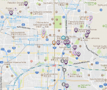 Mapa de los sitios que visitamos en Kioto