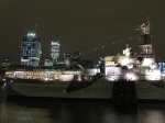 London: HMS Belfast and the City at night