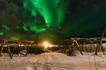 Aurora en Reine, Lofoten, Noruega
