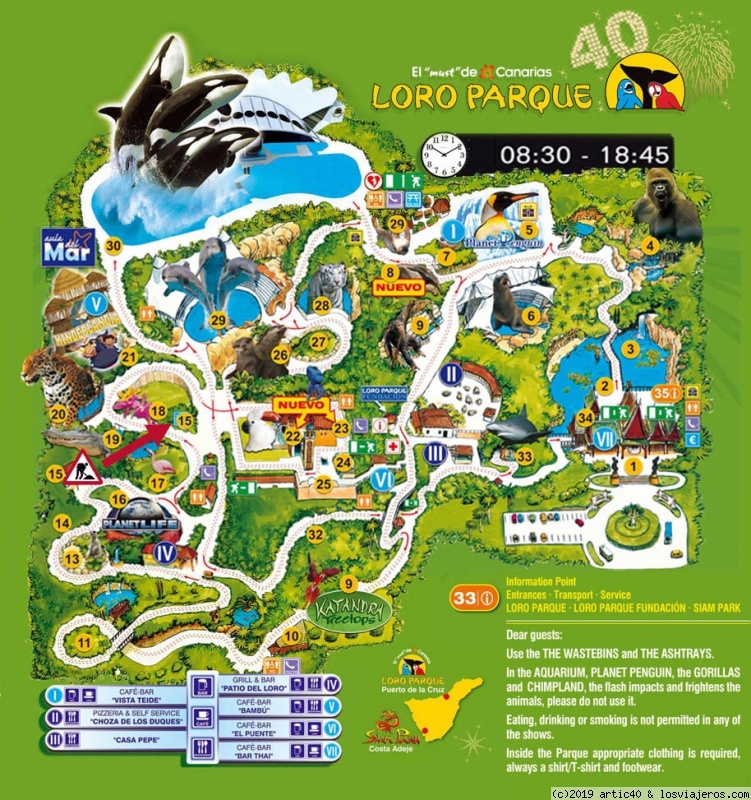 mapa loro parque