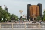 Una plaza moderna en Bacú