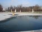 Nieve en el parque de Tullerias de Paris