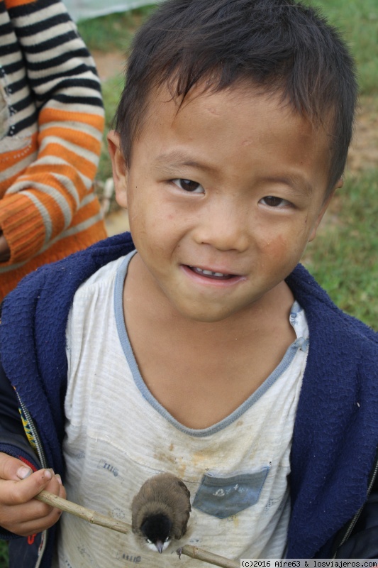 Niño vietnamita y su mascota