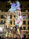 Fallas Valencia. Vista nocturna de la Falla de la Plaza del Pilar
