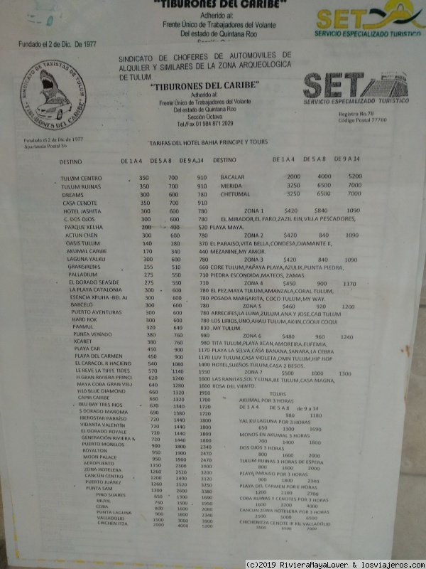 Taxis desde Bahía Príncipe Akumal