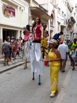 Performers on stilts in Havana