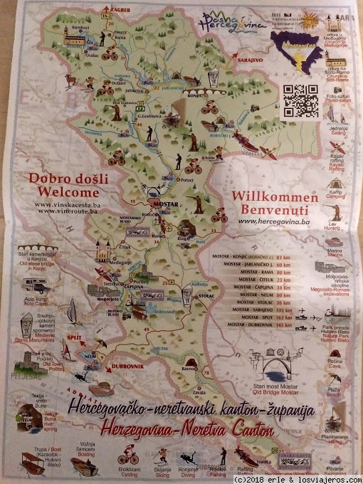 mapa alrededores de Mostar