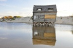 leaning hut in Valizas lake Uruguay
