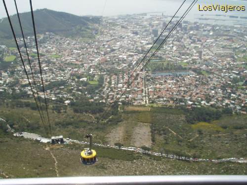 Subida en funicular a Table Mountain, la montaña mesa -Ciudad del Cabo - Sudáfrica
Cable car, going up to Table Mountain - Cape Town - South Africa