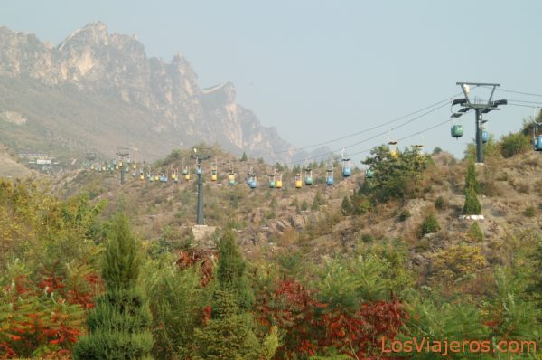 Telesferico para subir a la Gran Muralla -Simatai- China