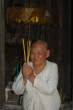 Buddhist nun at Bayon -Angkor -Cambodia