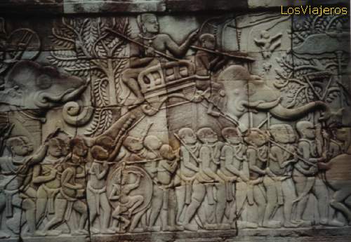 Bayón relieves con historias de guerras -Angkor- Camboya
Bayon reliefs with stories of war -Angkor- Cambodia