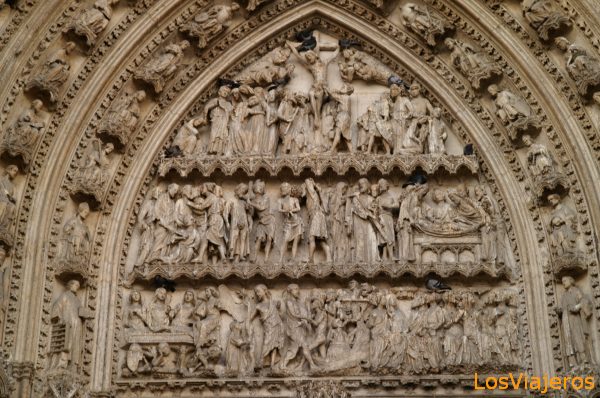 Detalle de la fachada de la Catedral de Rouen- Francia