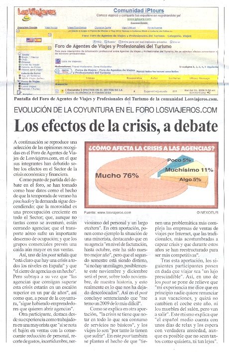 EFECTOS EN EL SECTOR DE LAS CRISIS (Económica y Financiera) - Foro de Agentes de Viajes